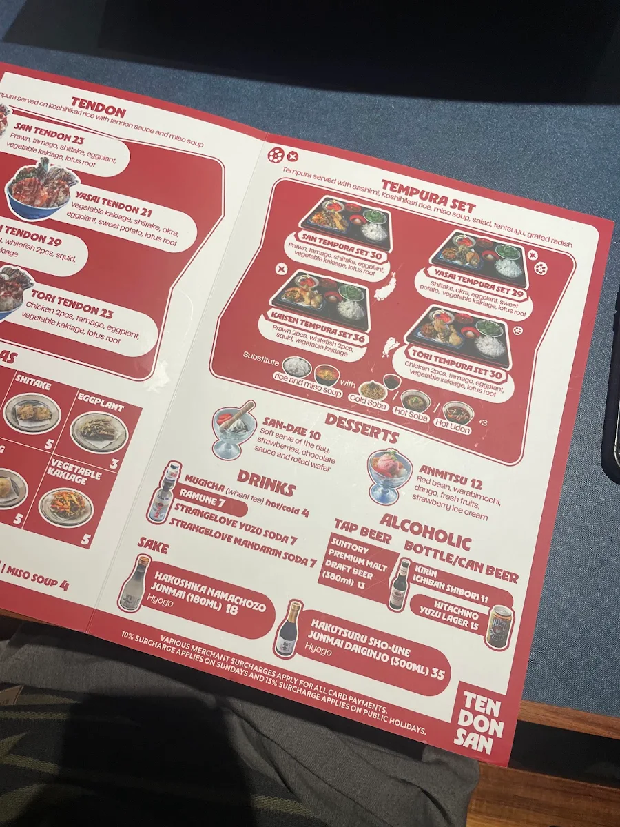 Menu, Ten Don San