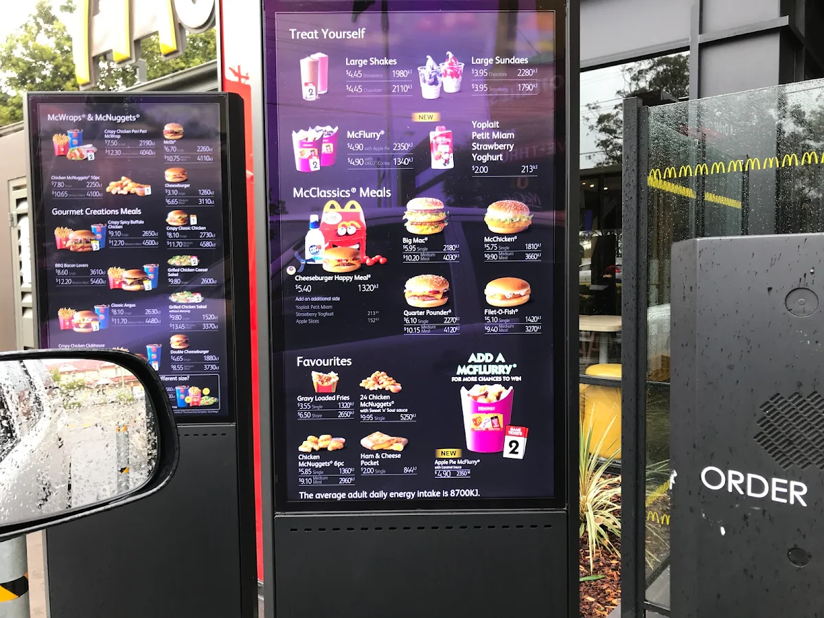 Menu, Mcdonald's Mount Colah