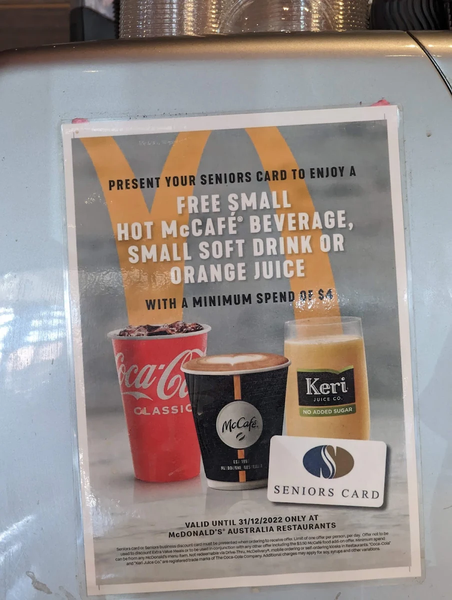 Menu, Mcdonald's Mount Colah