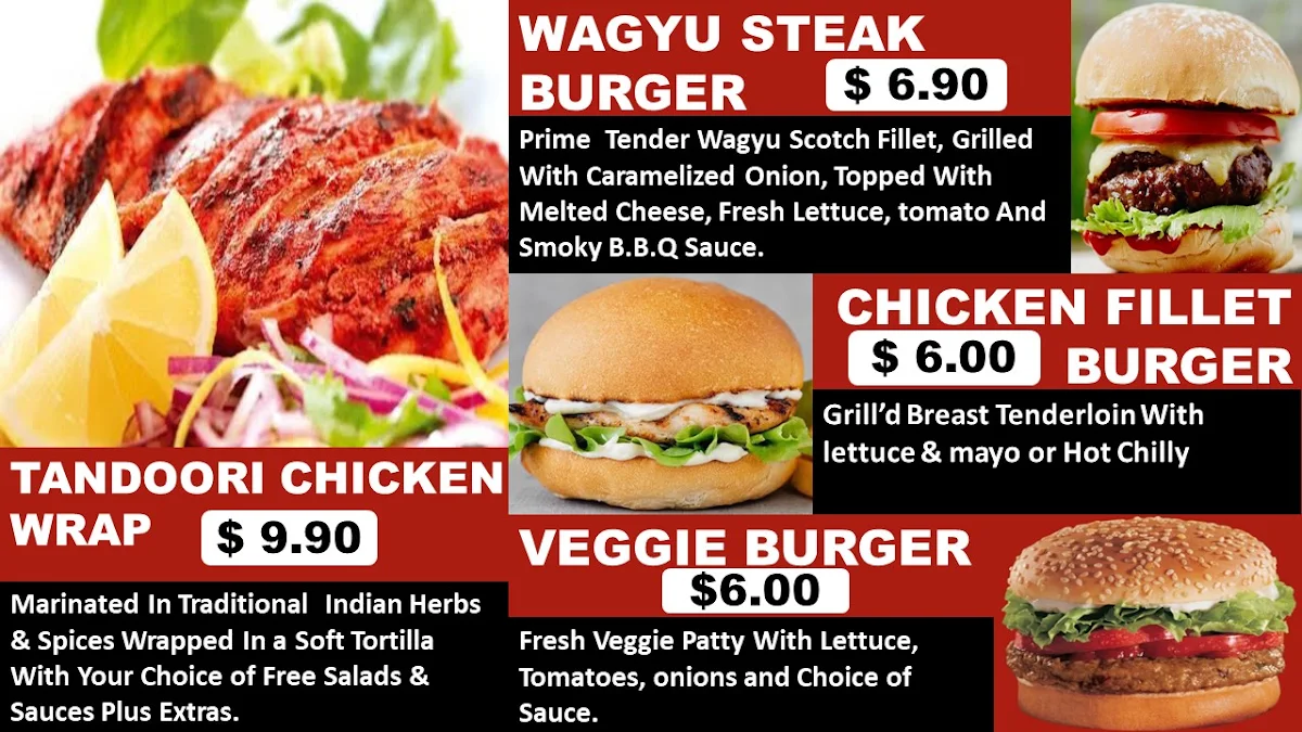 Menu, Abra Wraps