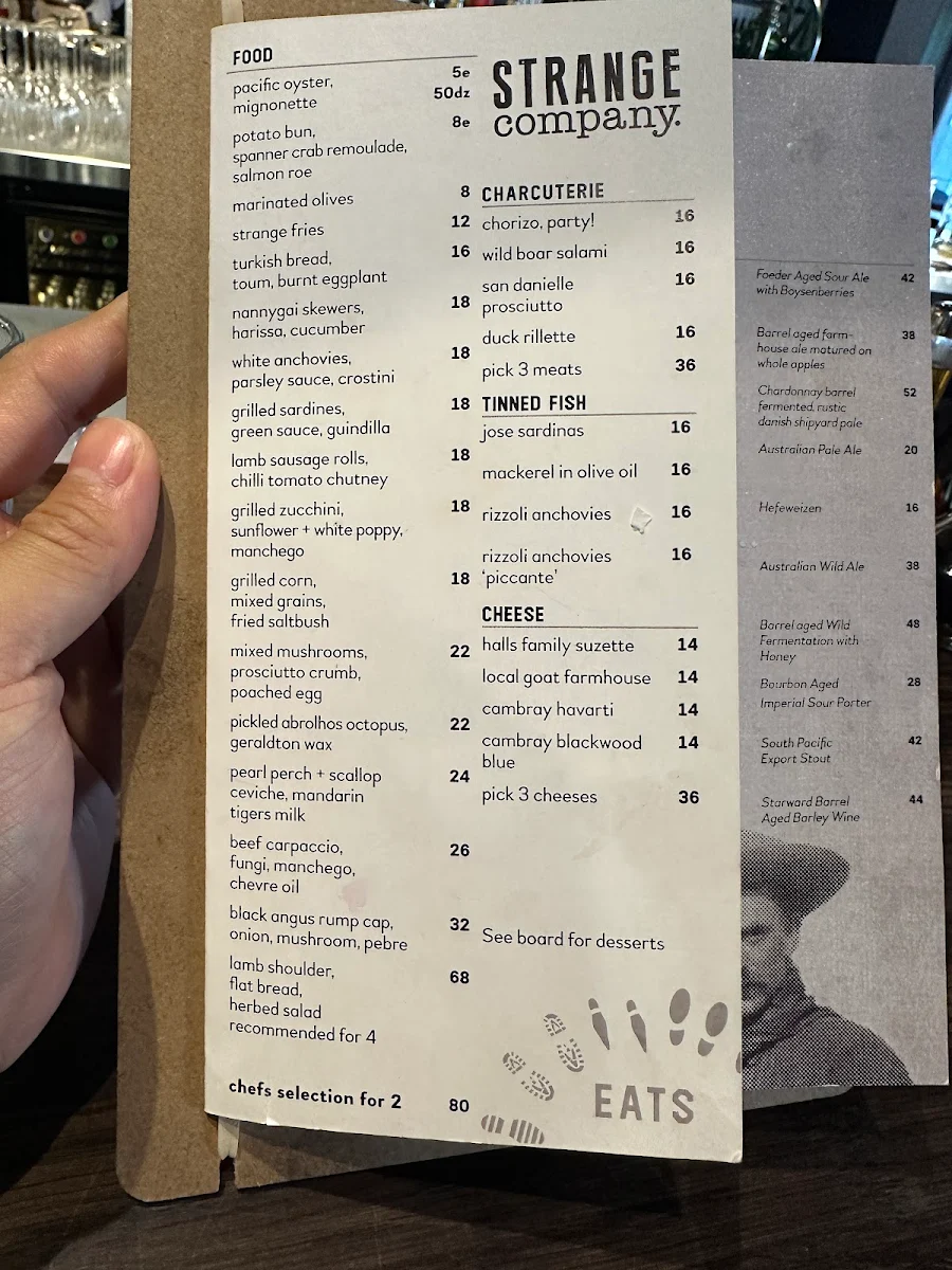 Menu, Strange Company