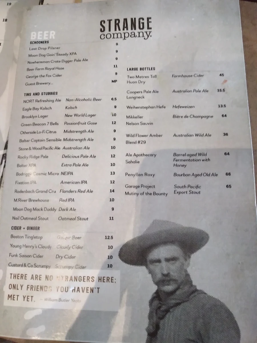 Menu, Strange Company