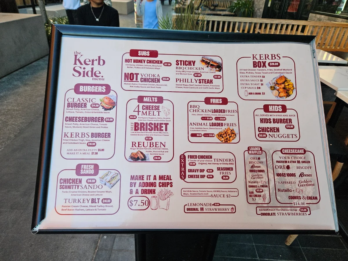 Menu, Kerbside Eatery Edmondson Park