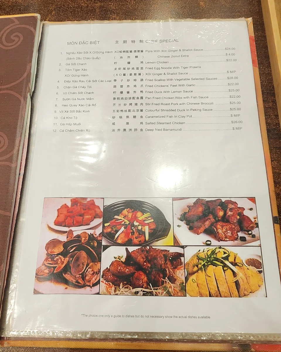 Menu, Phi Phi