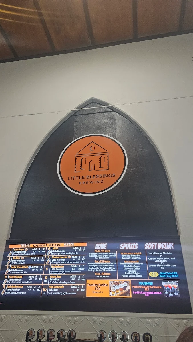 Menu, Little Blessings Brewing