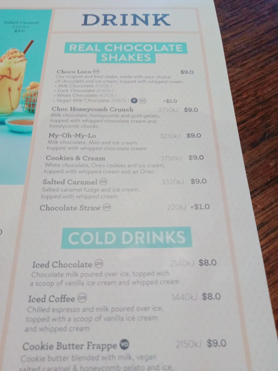 Menu, San Churro East Victoria Park
