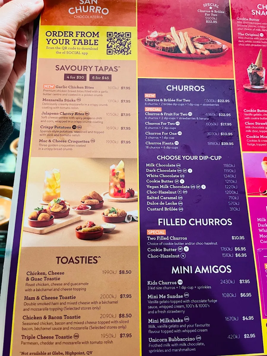 Menu, San Churro East Victoria Park
