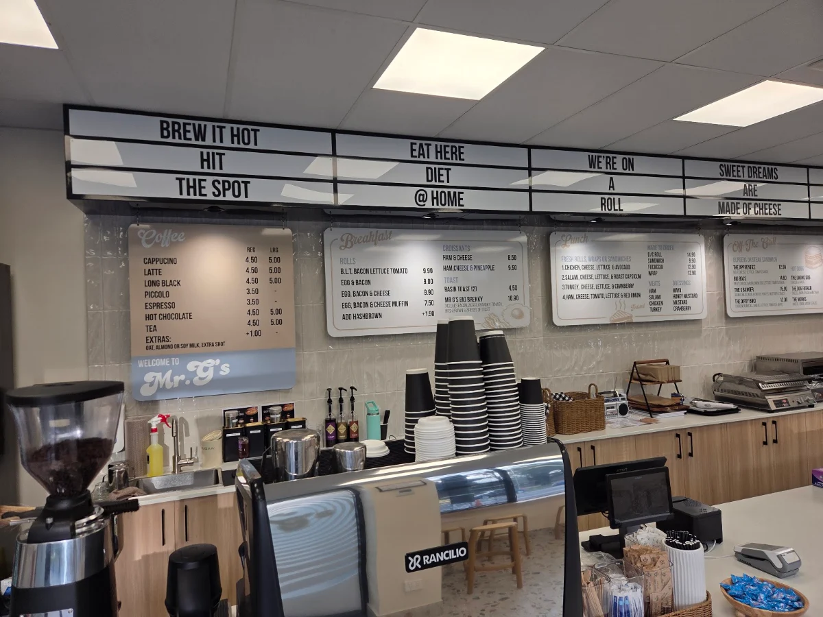 Menu, Mr G's Snackbar