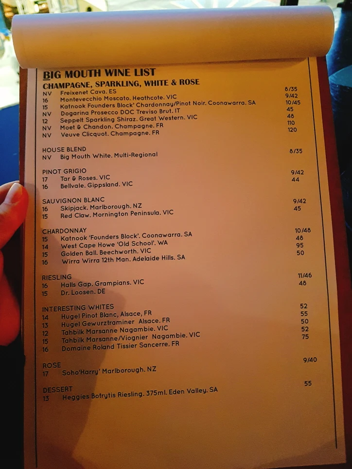Menu, Loud Mouth