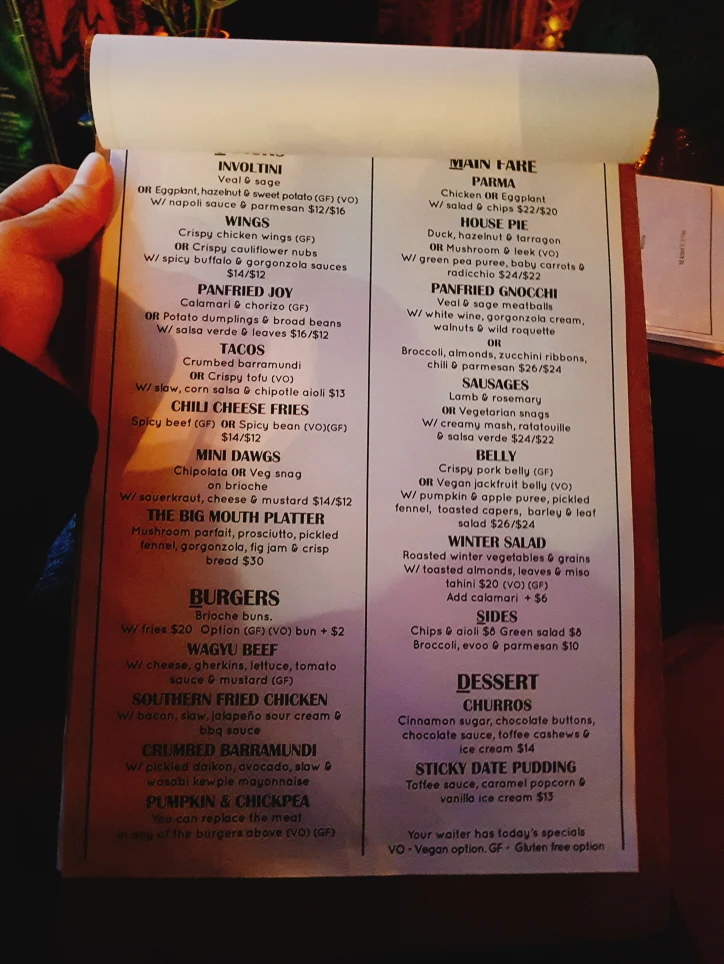 Menu, Loud Mouth