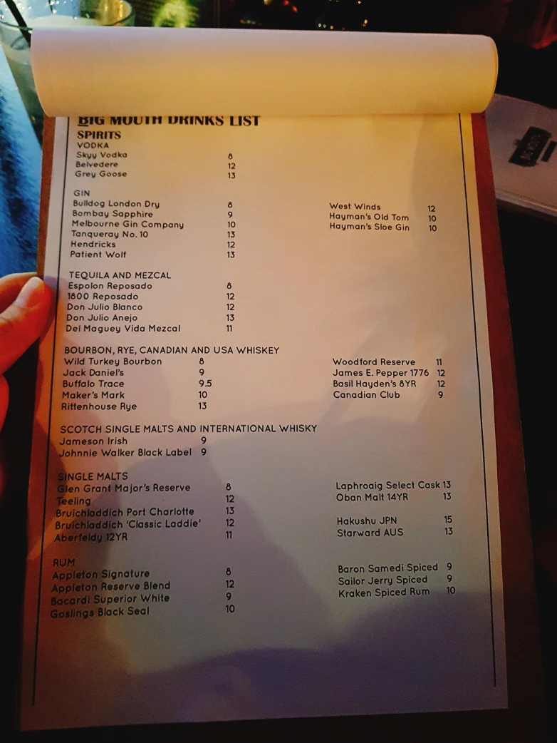 Menu, Loud Mouth