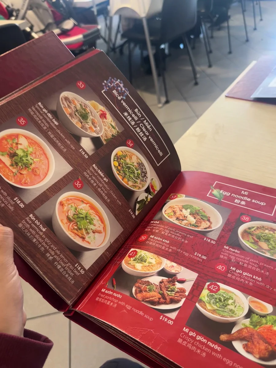 Menu, Miss Saigon Restaurant