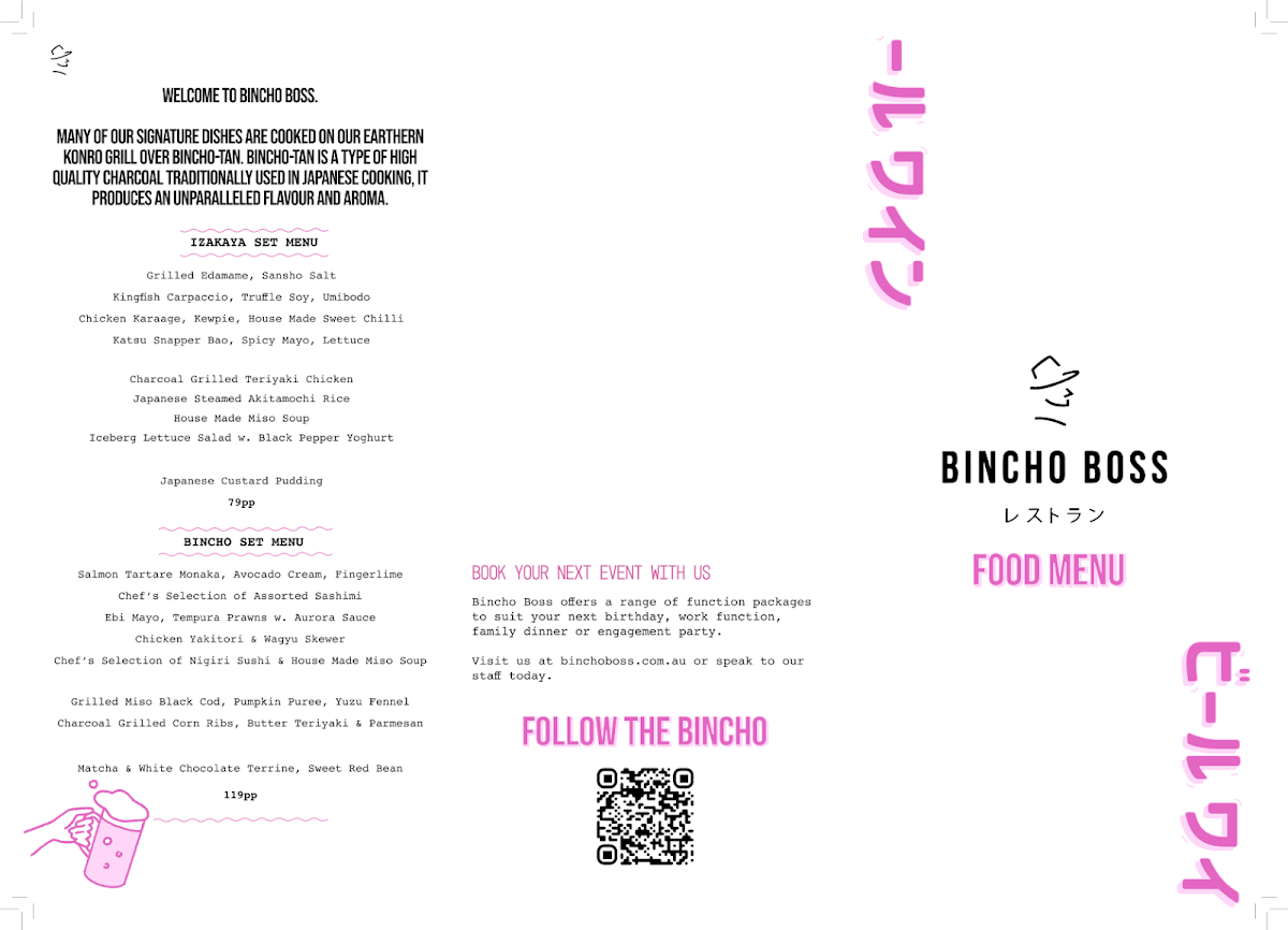 Menu, Bincho Boss