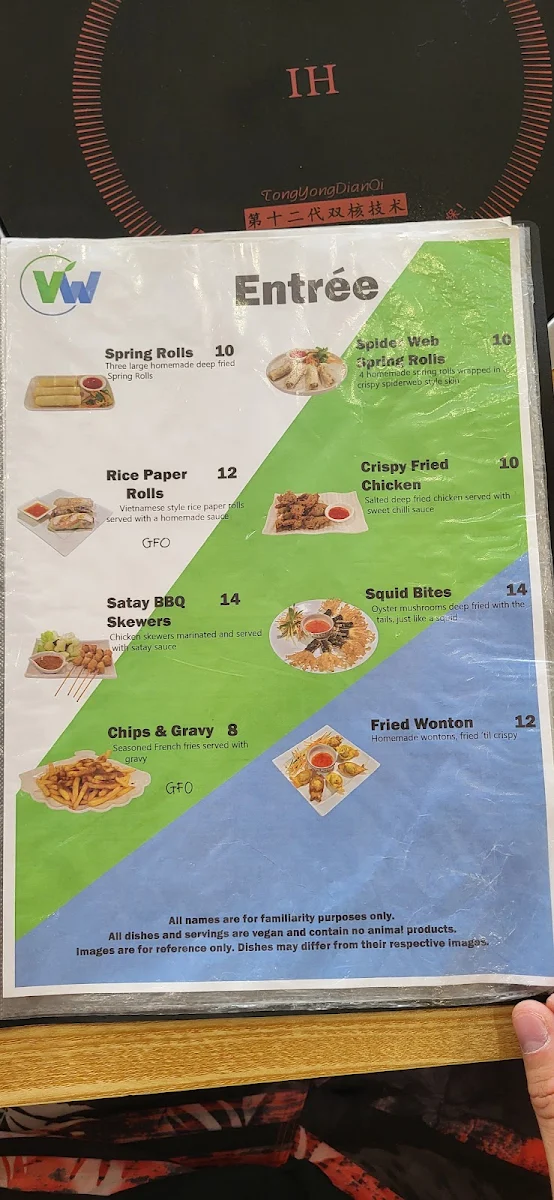 Menu, Vegan World Perth