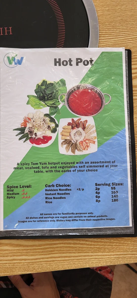 Menu, Vegan World Perth