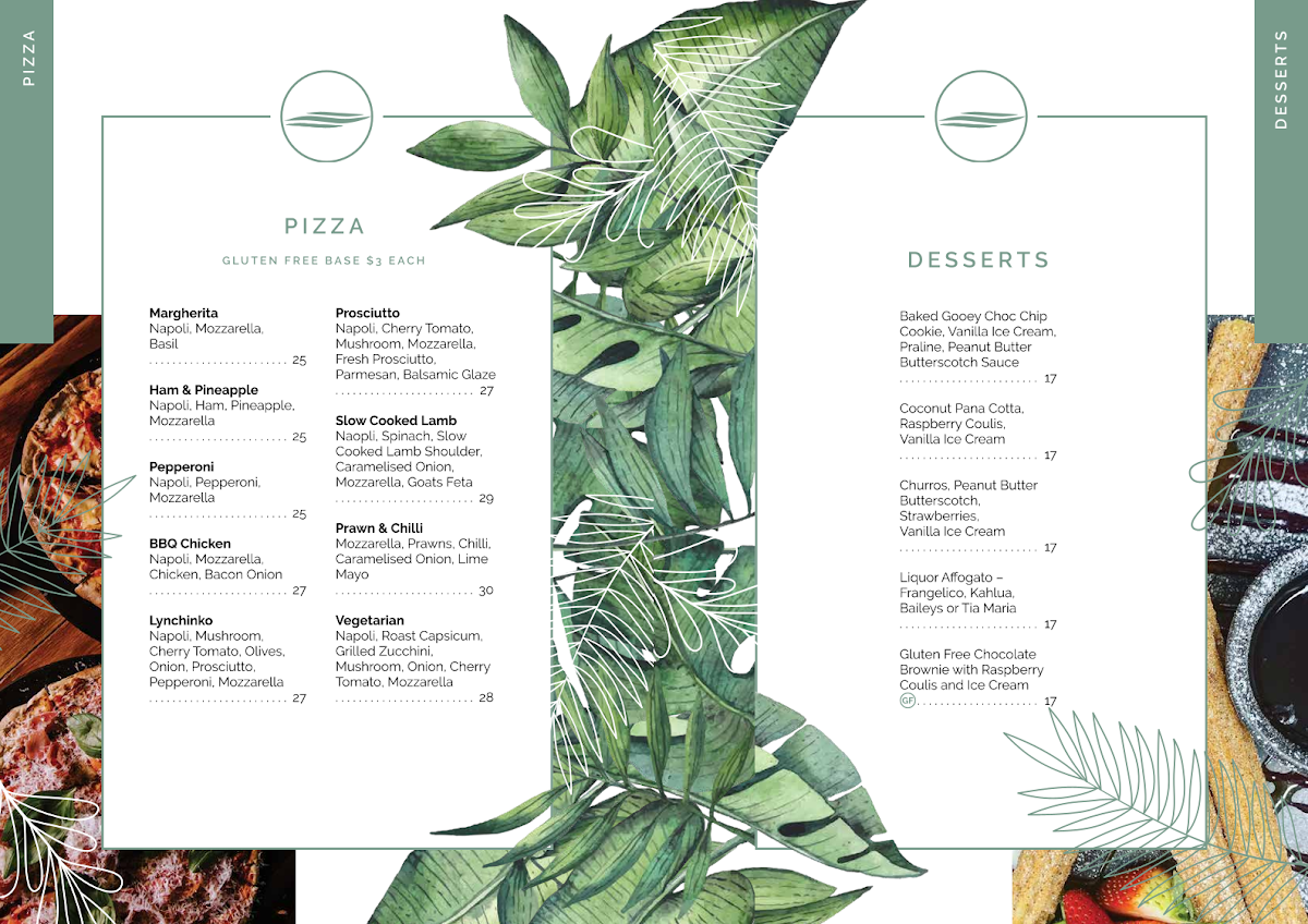 Menu, Vue Wine Bar & Restaurant
