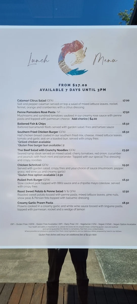 Menu, Elysium Restaurant & Bar