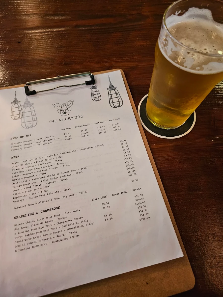 Menu, THE ANGRY DOG