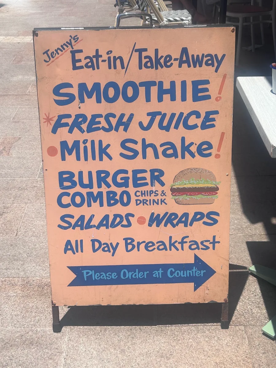 Menu, Jenny's Cafe
