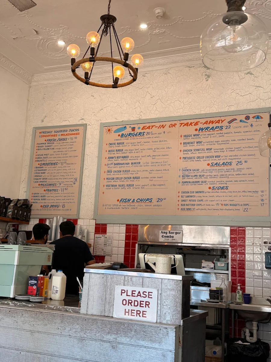Menu, Jenny's Cafe