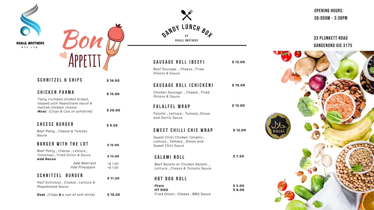 Menu, Dandy Lunch Box