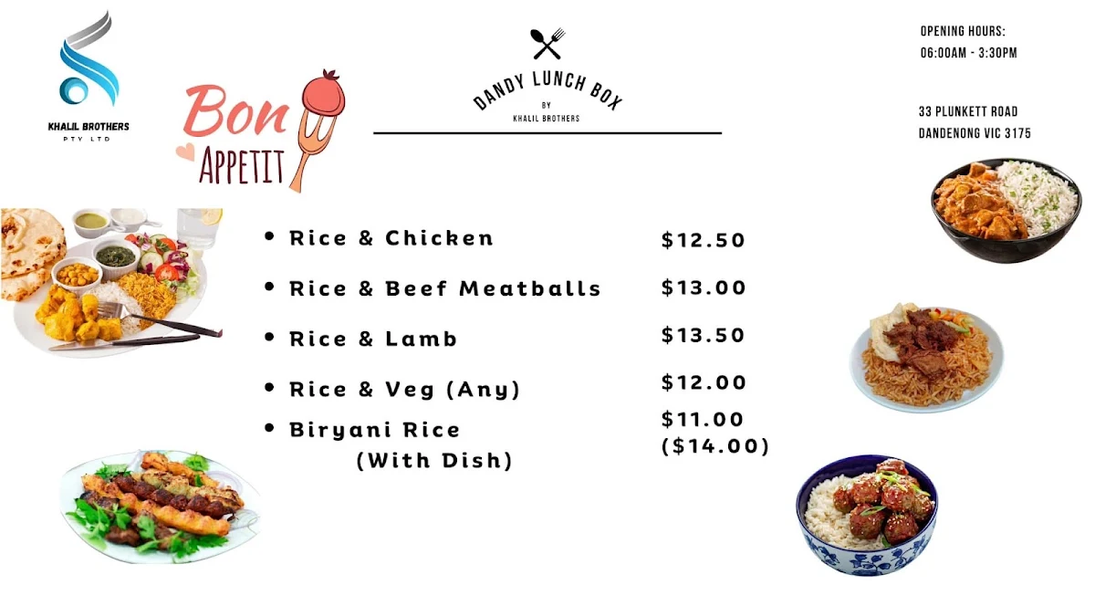 Menu, Dandy Lunch Box