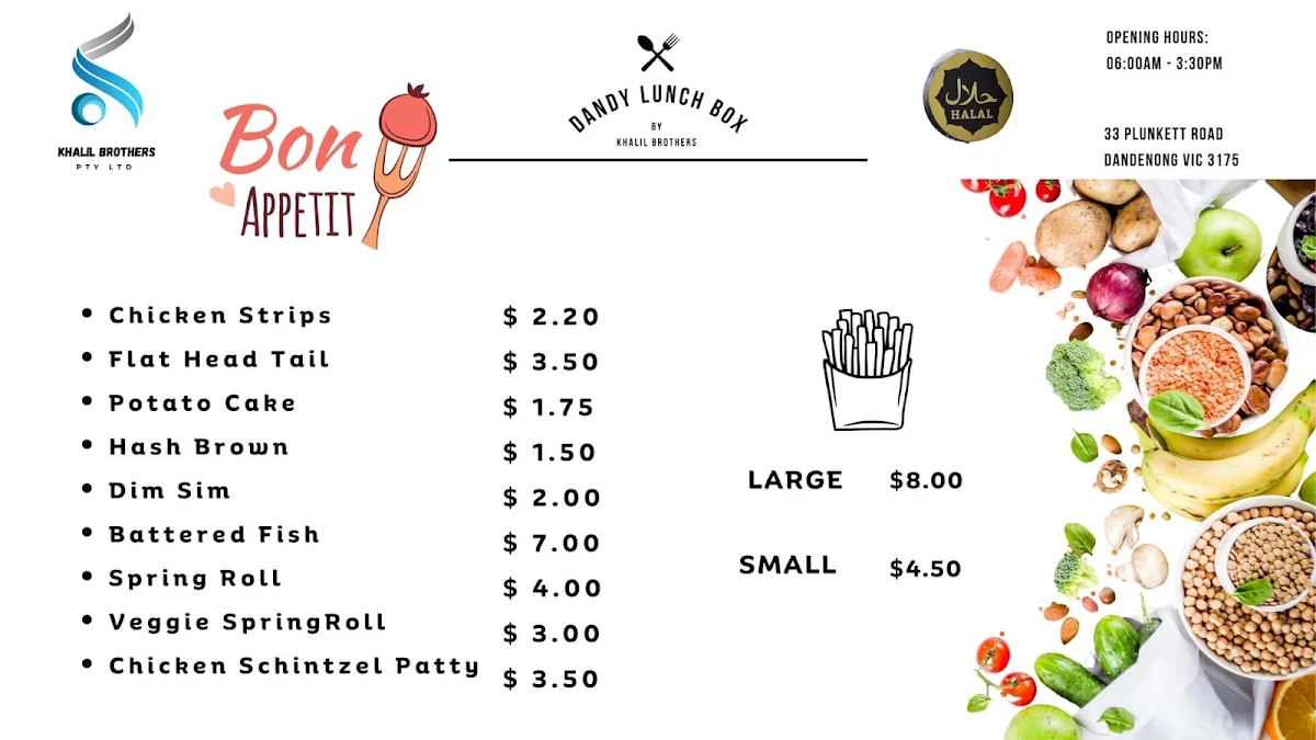 Menu, Dandy Lunch Box