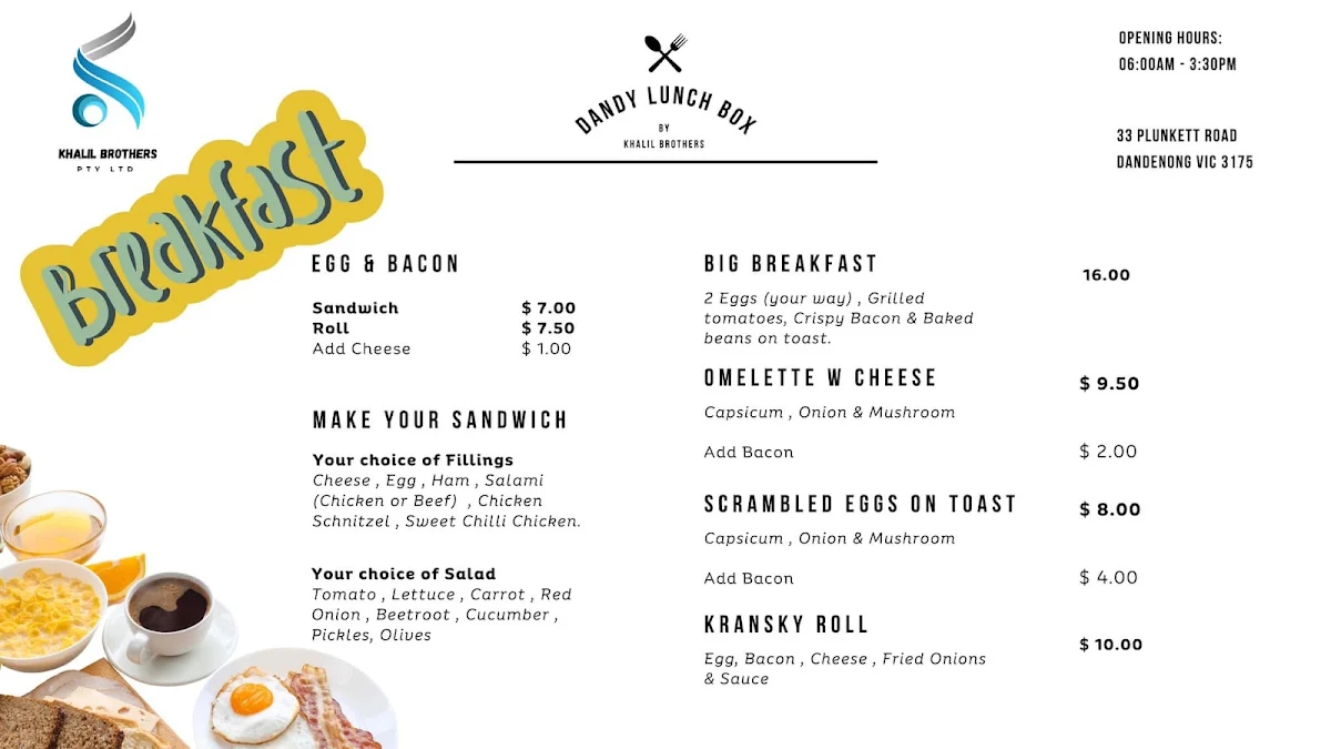 Menu, Dandy Lunch Box