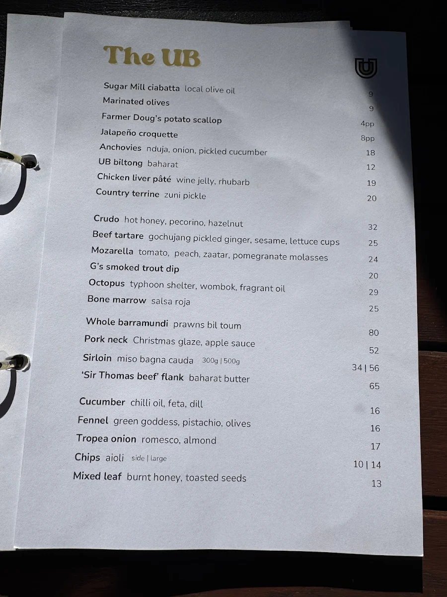 Menu, The School House Restaurant