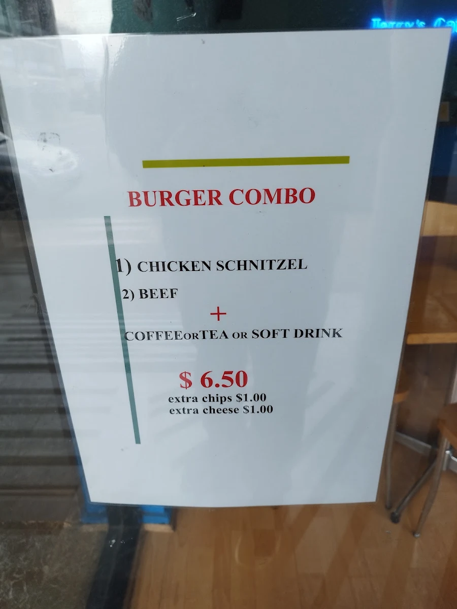 Menu, Jerry's Cafe