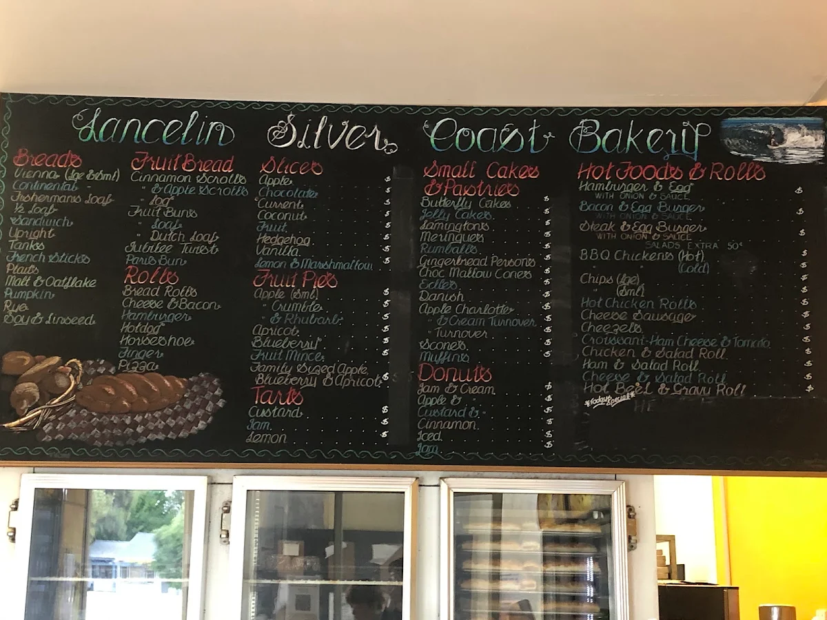 Menu, Silver Coast Bakery