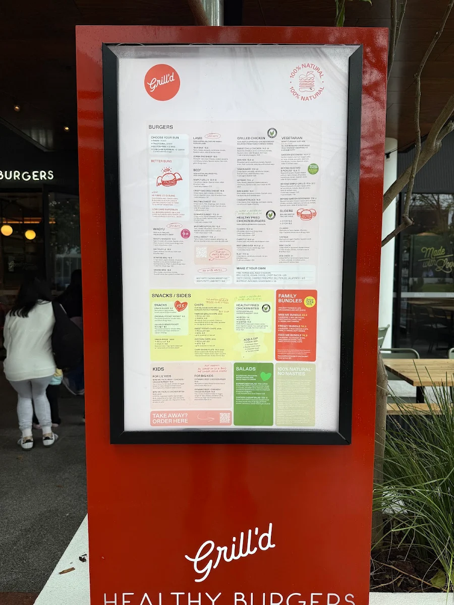 Menu, Grill'd Burgers - Karrinyup