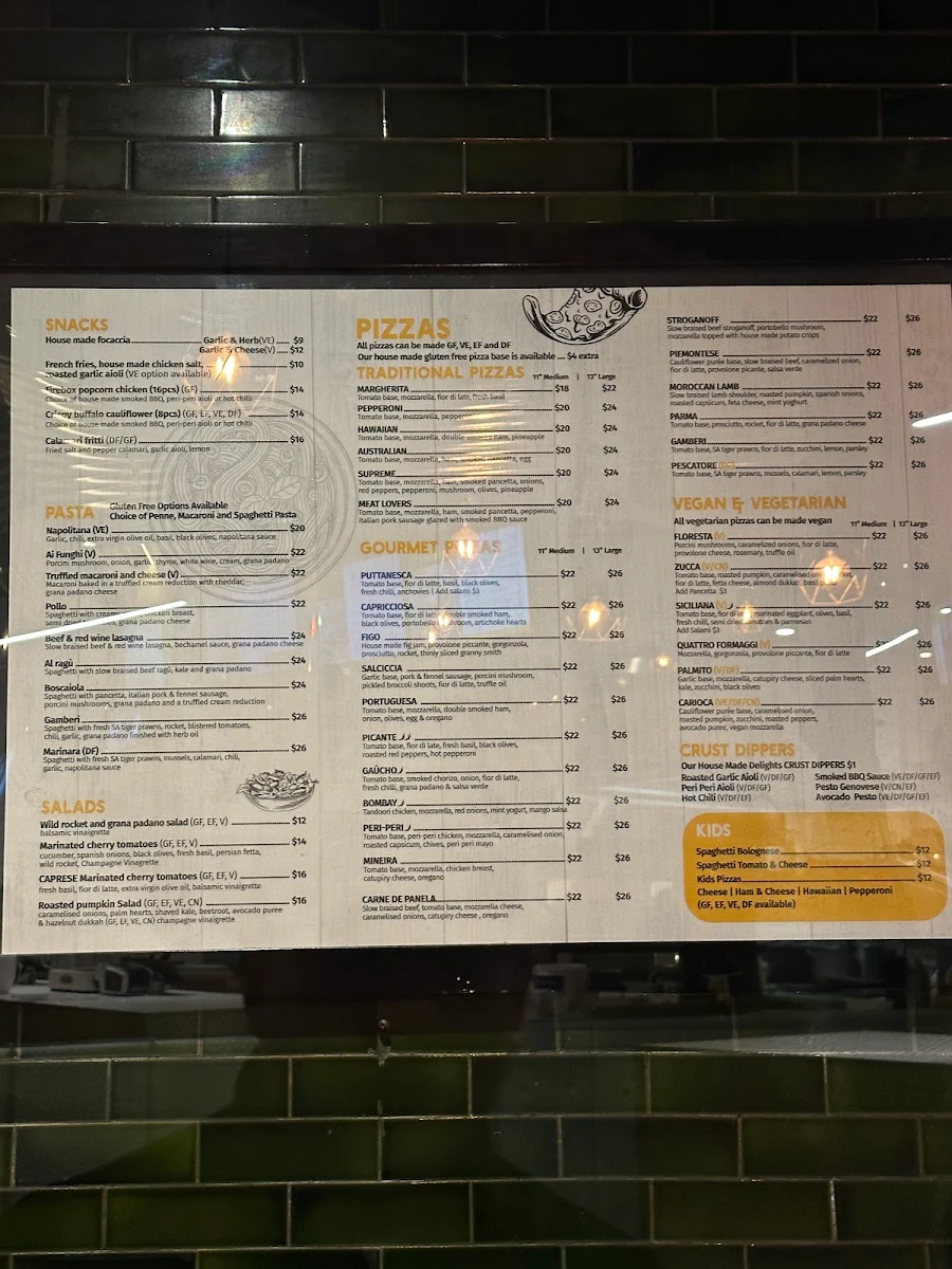 Menu, Firebox Pizza Hawthorn