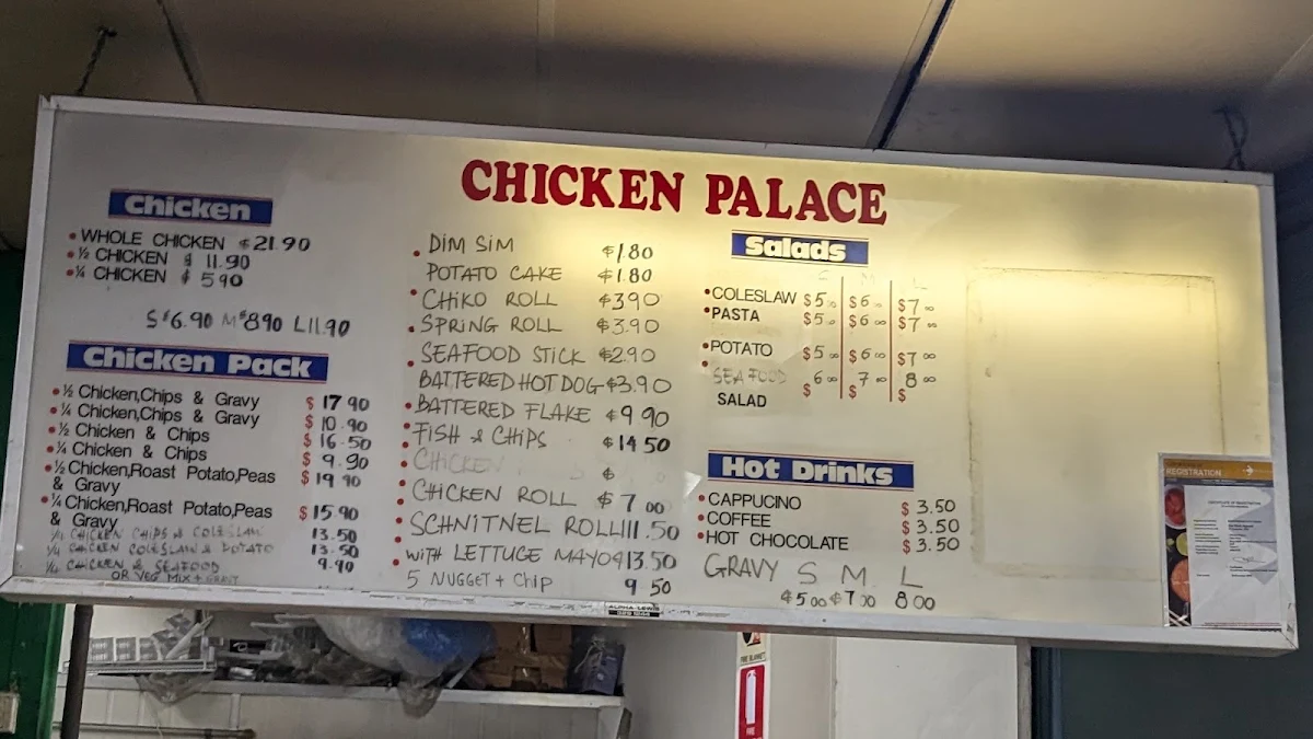 Menu, The Chicken Palace