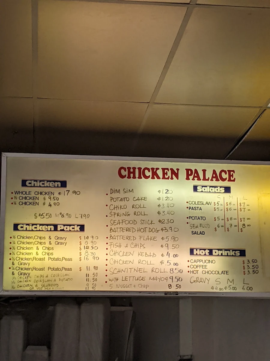 Menu, The Chicken Palace