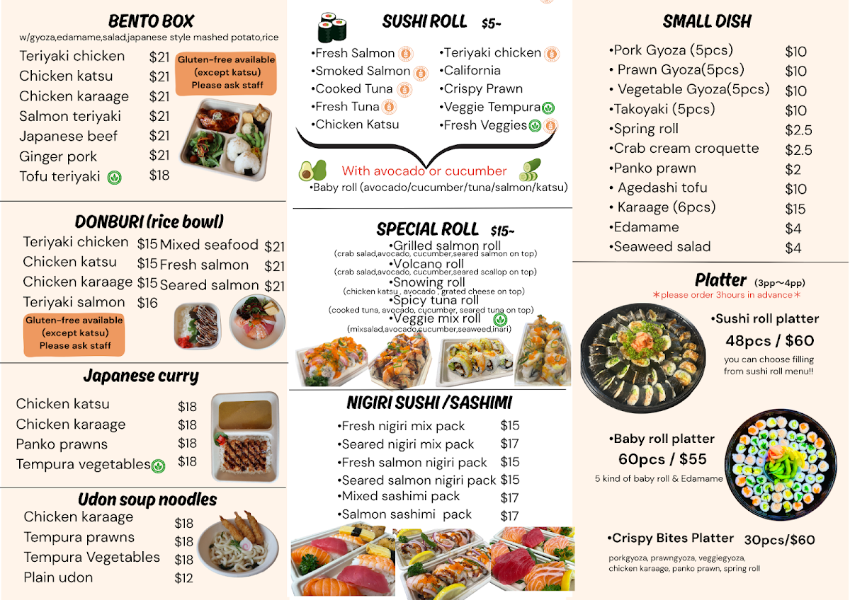 Menu, Ootoya moonee beach