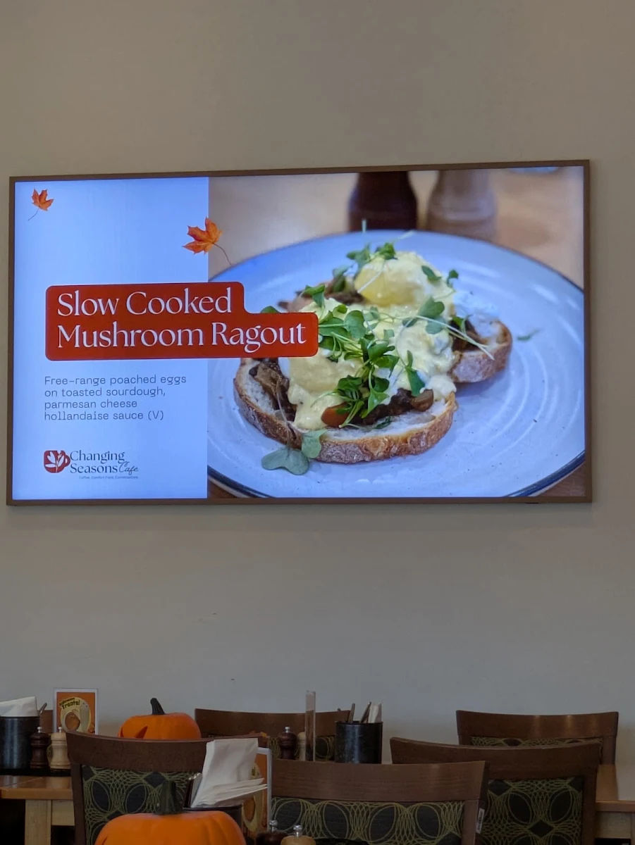 Menu, Changing Seasons Cafe