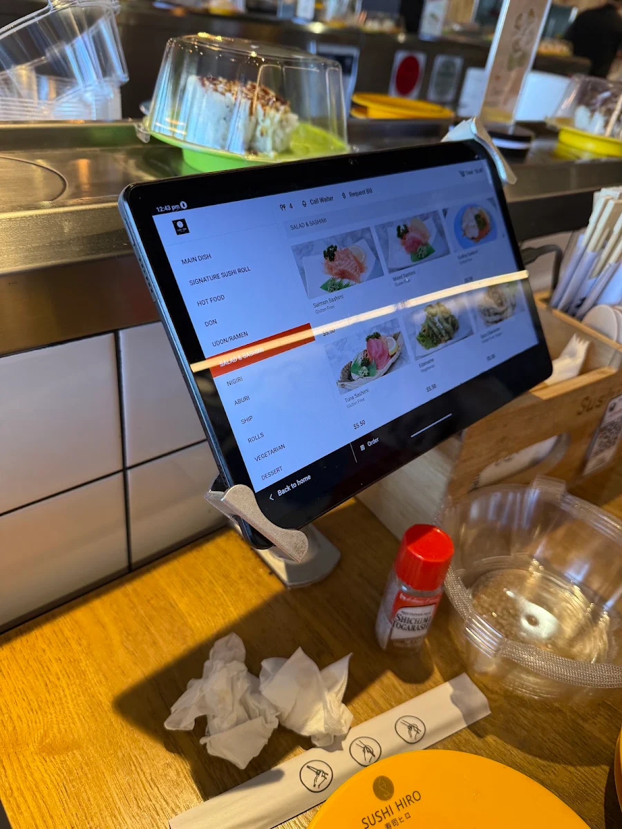 Menu, Sushi Hiro