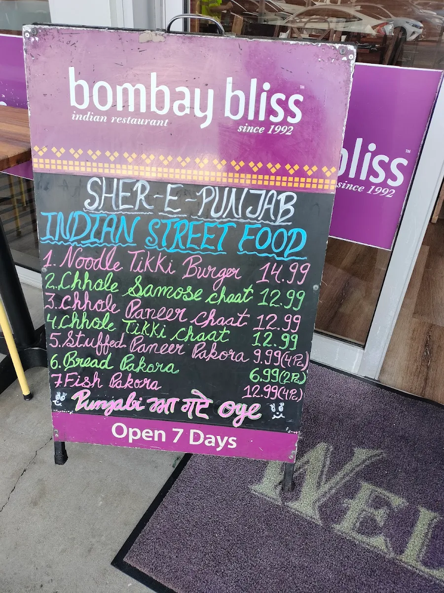 Menu, Bombay Bliss