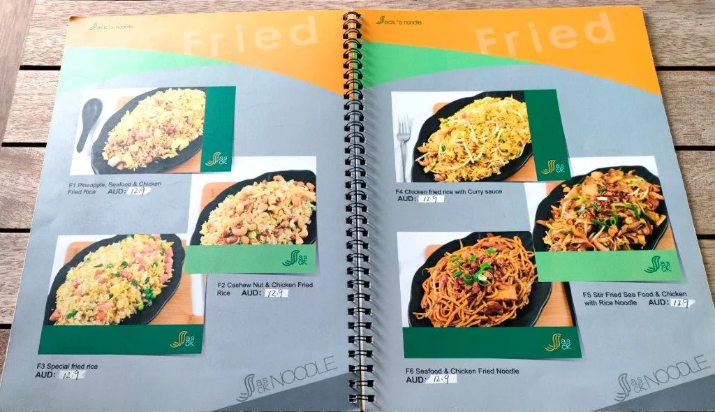Menu, Jack's Noodle