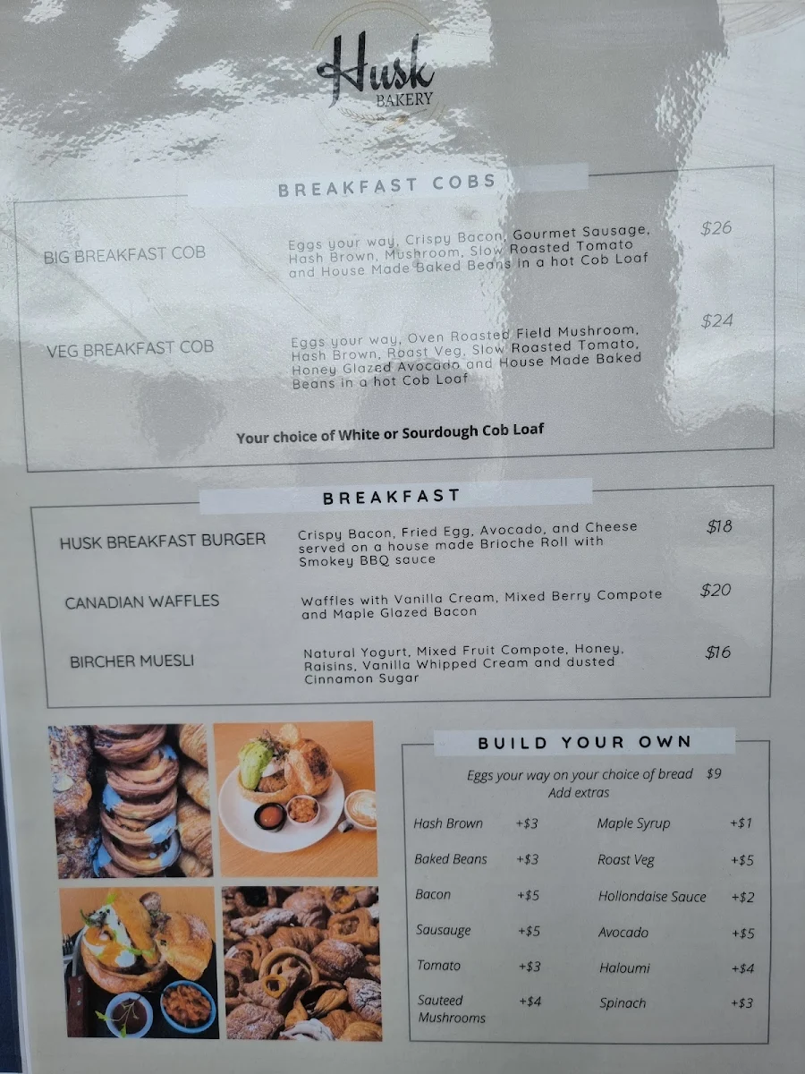 Menu, The Husk Bakery and Cafe
