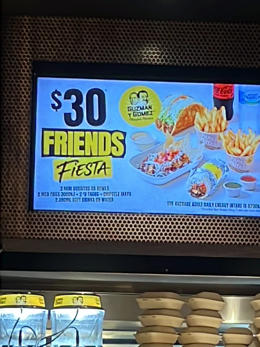 Menu, Guzman y Gomez - Seven Hills