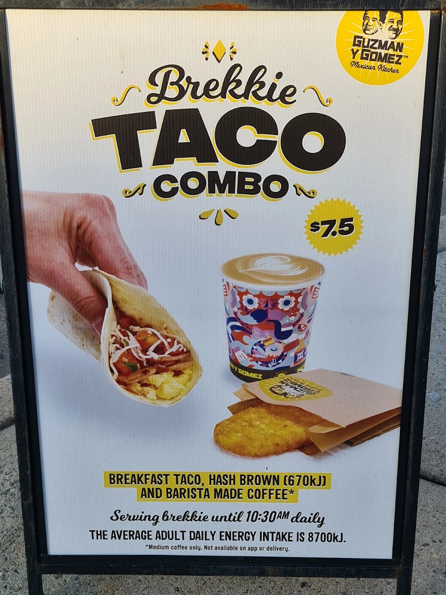 Menu, Guzman y Gomez - Seven Hills