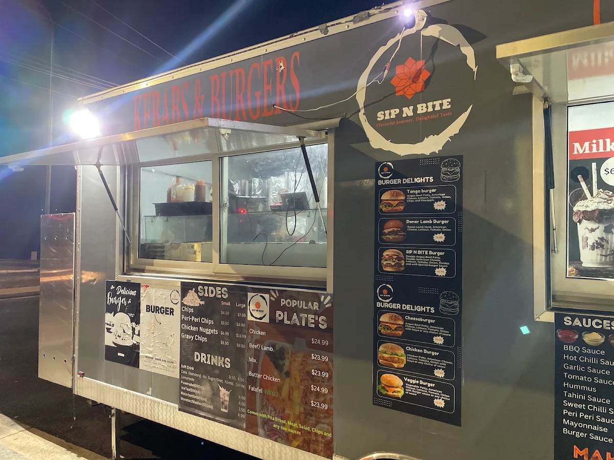 Menu, SIP N BITE KEBABS AND BURGERS
