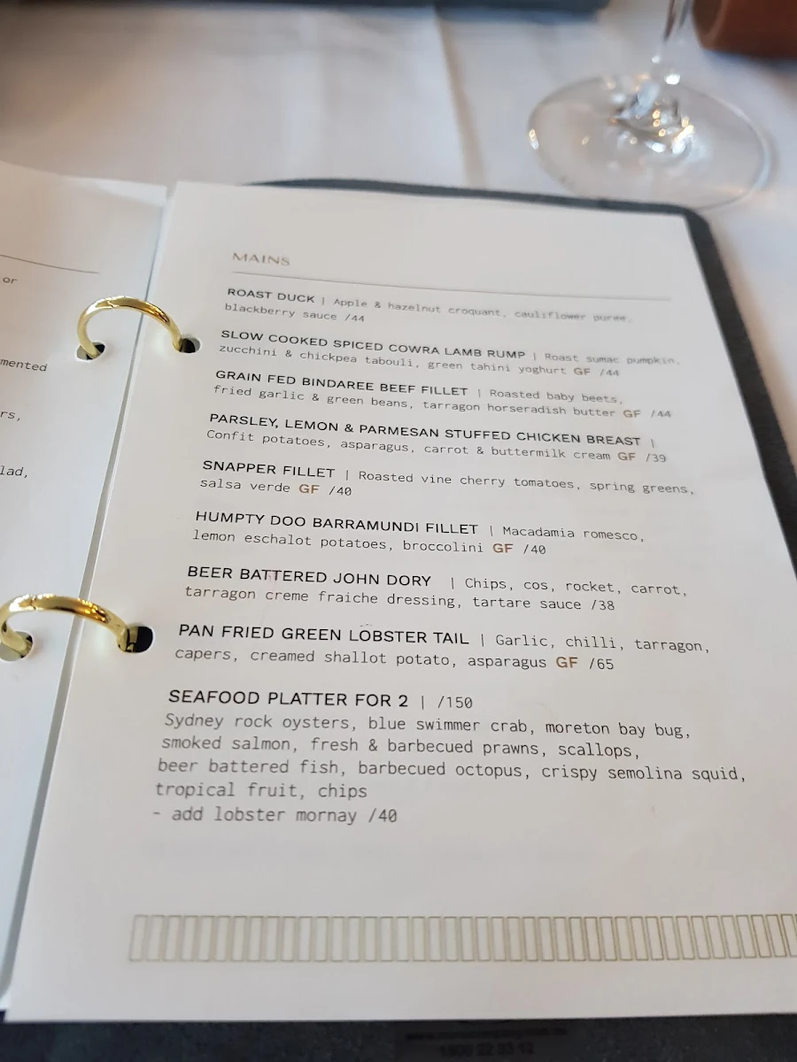 Menu, Sealevel