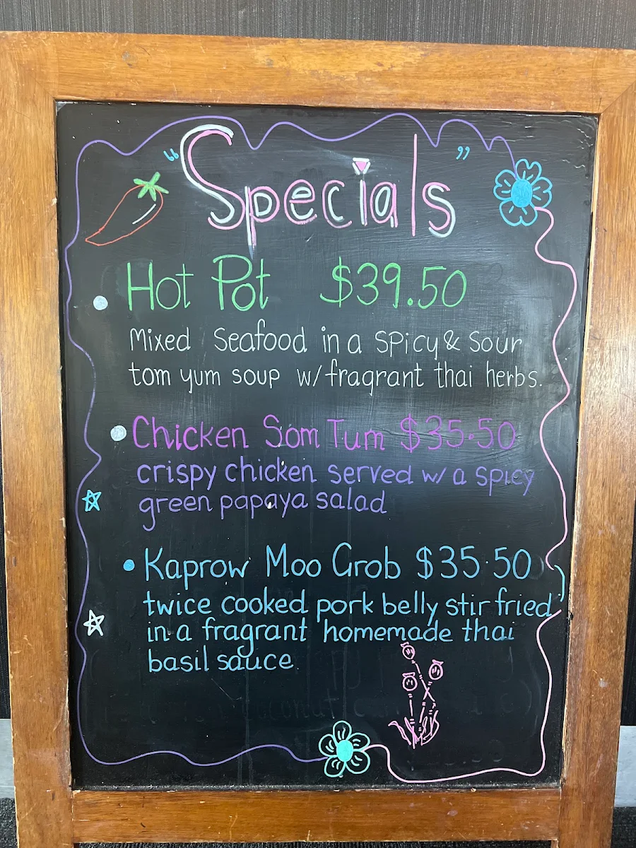 Menu, Red Wok Thai