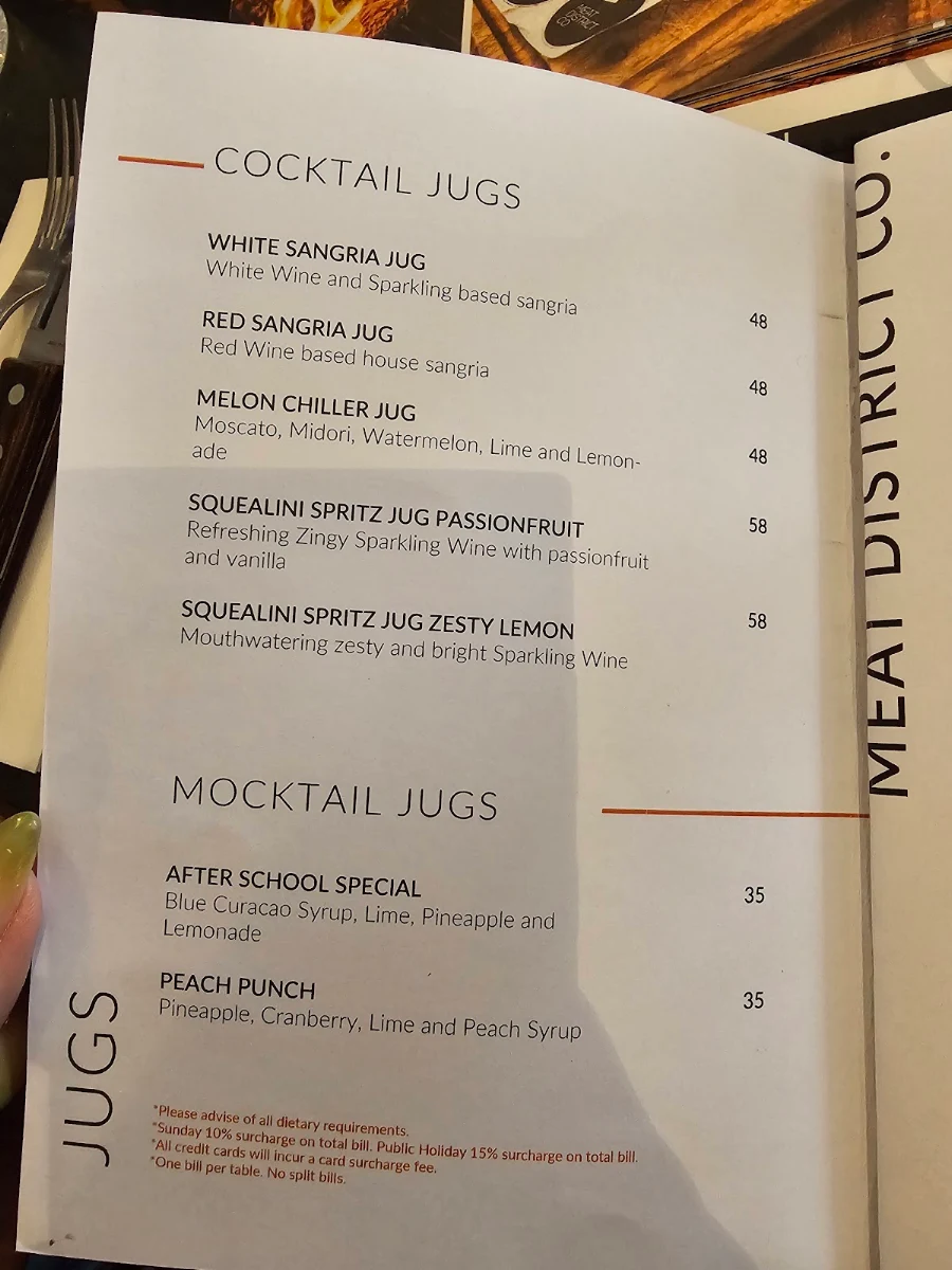 Menu, Meat District Co.