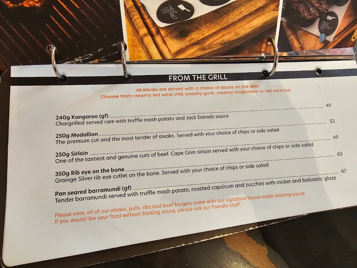 Menu, Meat District Co.