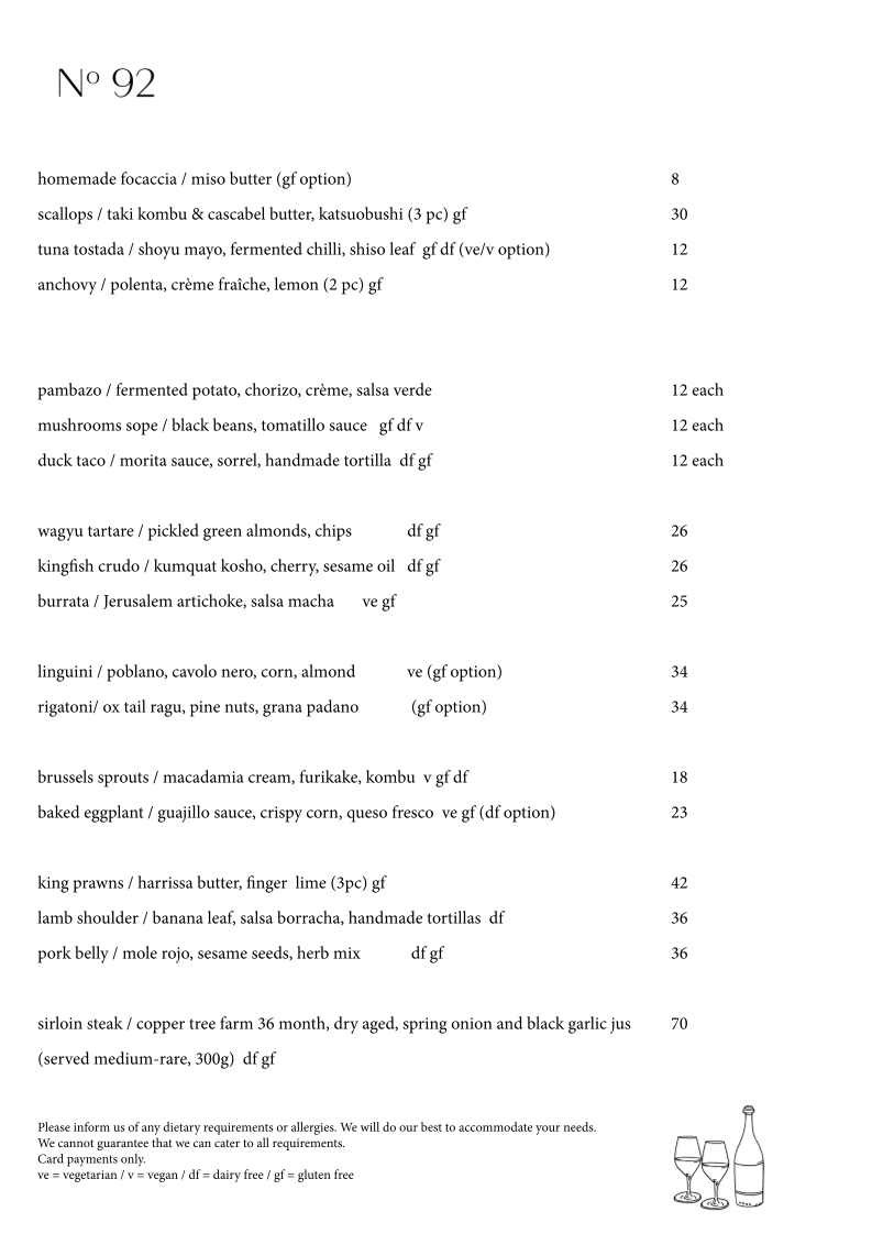 Menu, No 92 GPR