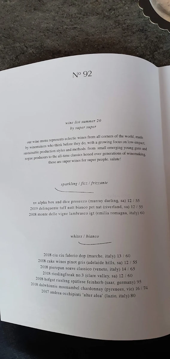 Menu, No 92 GPR